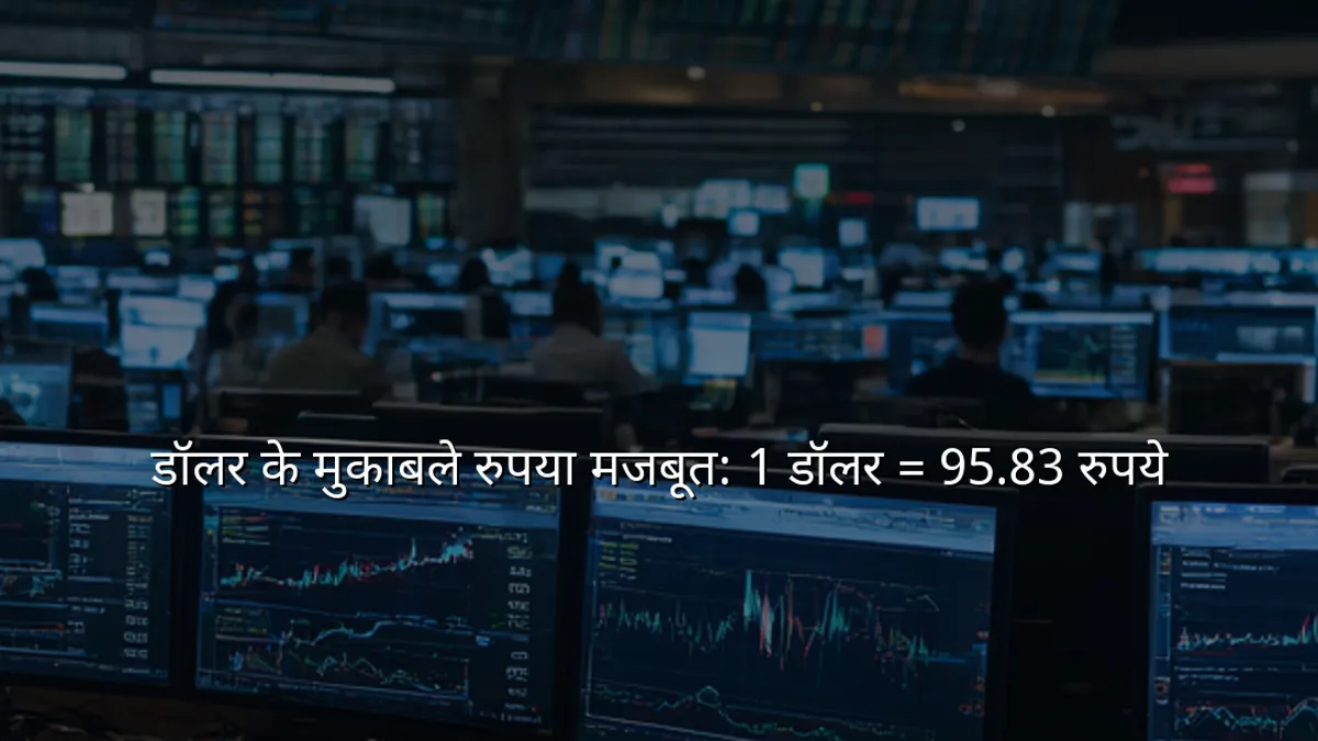 डॉलर के मुकाबले रुपया मजबूत: 1 डॉलर = 95.83 रुपये