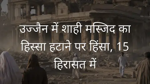 उज्जैन में शाही मस्जिद का हिस्सा हटाने पर हिंसा, 15 हिरासत में